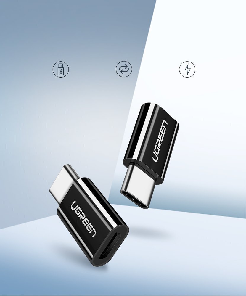 Ugren micro USB - USB Type C -sovitin valkoinen (30154). hinta ja tiedot | Adapterit | hobbyhall.fi