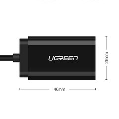 USB-äänisovitin Ugreen 3,5 mm minipistoke 15 cm, musta 30724 hinta ja tiedot | Adapterit | hobbyhall.fi