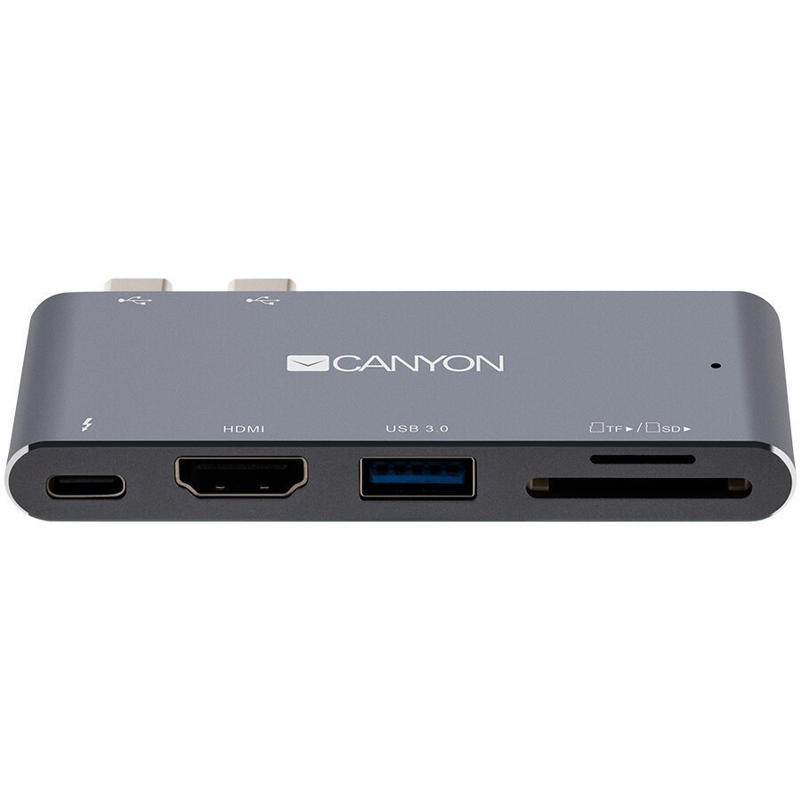 Canyon CNS-TDS05DG kannettavan tietokoneen telakointi ja porttitoistin harmaa. hinta ja tiedot | Adapterit | hobbyhall.fi