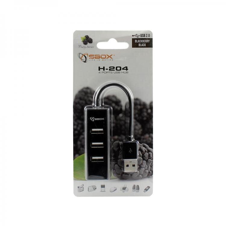 Sbox H-204, 4 x USB hinta ja tiedot | Adapterit | hobbyhall.fi