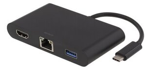 Sovitin Deltaco USBC-1267, USB-C / HDMI / RJ-45 / USB-A hinta ja tiedot | Adapterit | hobbyhall.fi