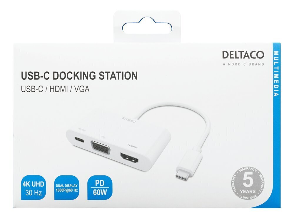 Sovitin Deltaco USBC-HDMI20, USB-C / HDMI / VGA hinta ja tiedot | Adapterit | hobbyhall.fi