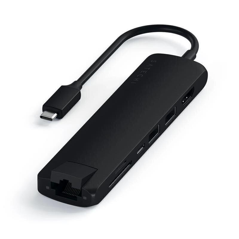 Satechi Satechi USB-C Multiport HDMI/2xUSB3/1xUSBC/SD/LAN USB hub hinta ja tiedot | Adapterit | hobbyhall.fi