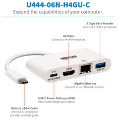 Tripp Lite USB-C Dock U444-06N-H4GU-C Single Display hinta ja tiedot | Tripp Lite Tietokoneiden lisävarusteet | hobbyhall.fi