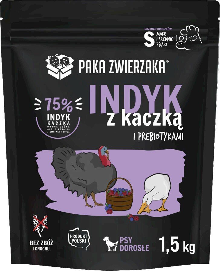 Paka Zwierzaka Seventh Heaven pienikokoisille koirille kalkkunan ja ankan kanssa, 1,5 kg hinta ja tiedot | Koiran kuivaruoka | hobbyhall.fi