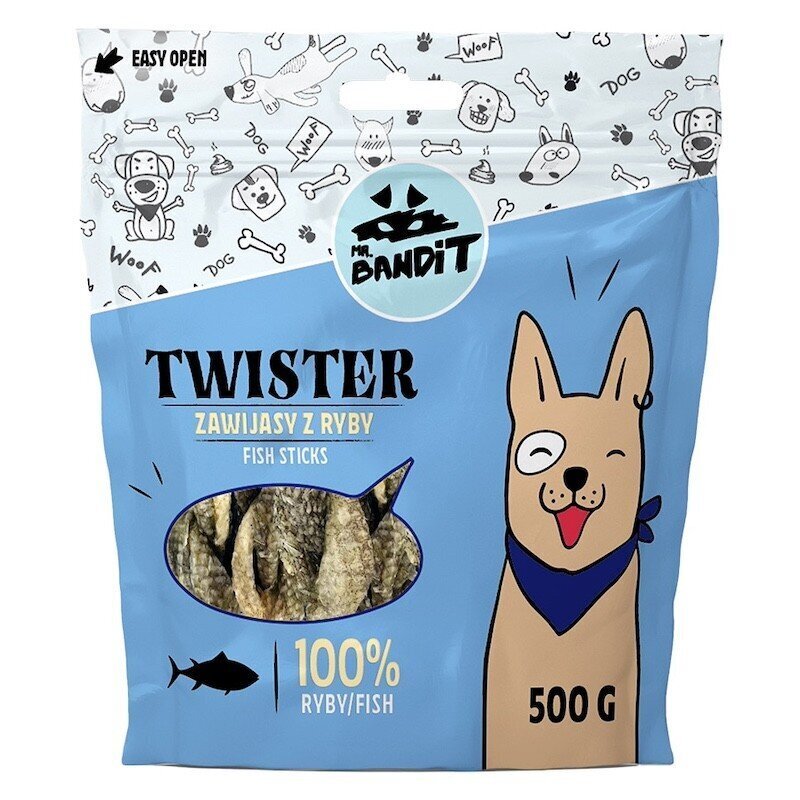 Mr. Bandit Twister kalalla, 500 g hinta ja tiedot | Koiran herkut | hobbyhall.fi