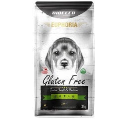 Biofeed Euphoria Gluteeniton pienten ja keskikokoisten rotujen pennuille karitsalla, 2 kg hinta ja tiedot | Koiran kuivaruoka | hobbyhall.fi