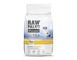 Raw Paleo Ultra Turkey Medium&Large Puppy keskikokoisten ja suurten rotujen pennuille kalkkunan kanssa, 750 g hinta ja tiedot | Koiran kuivaruoka | hobbyhall.fi