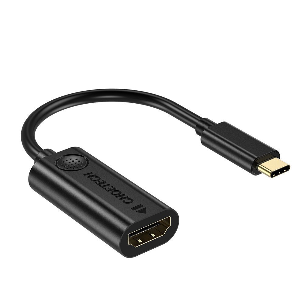 Choetechin yksisuuntainen kaapelisovitin USB Type C Thunderbolt 3 (uros) - HDMI 2.0 4K @ 60Hz (naaras) musta (HUB-H04BK) hinta ja tiedot | Adapterit | hobbyhall.fi