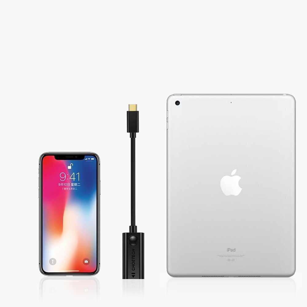 Choetechin yksisuuntainen kaapelisovitin USB Type C Thunderbolt 3 (uros) - HDMI 2.0 4K @ 60Hz (naaras) musta (HUB-H04BK) hinta ja tiedot | Adapterit | hobbyhall.fi