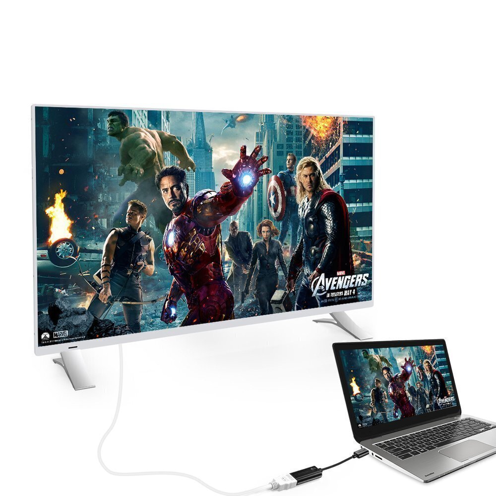 Choetechin yksisuuntainen kaapelisovitin USB Type C Thunderbolt 3 (uros) - HDMI 2.0 4K @ 60Hz (naaras) musta (HUB-H04BK) hinta ja tiedot | Adapterit | hobbyhall.fi