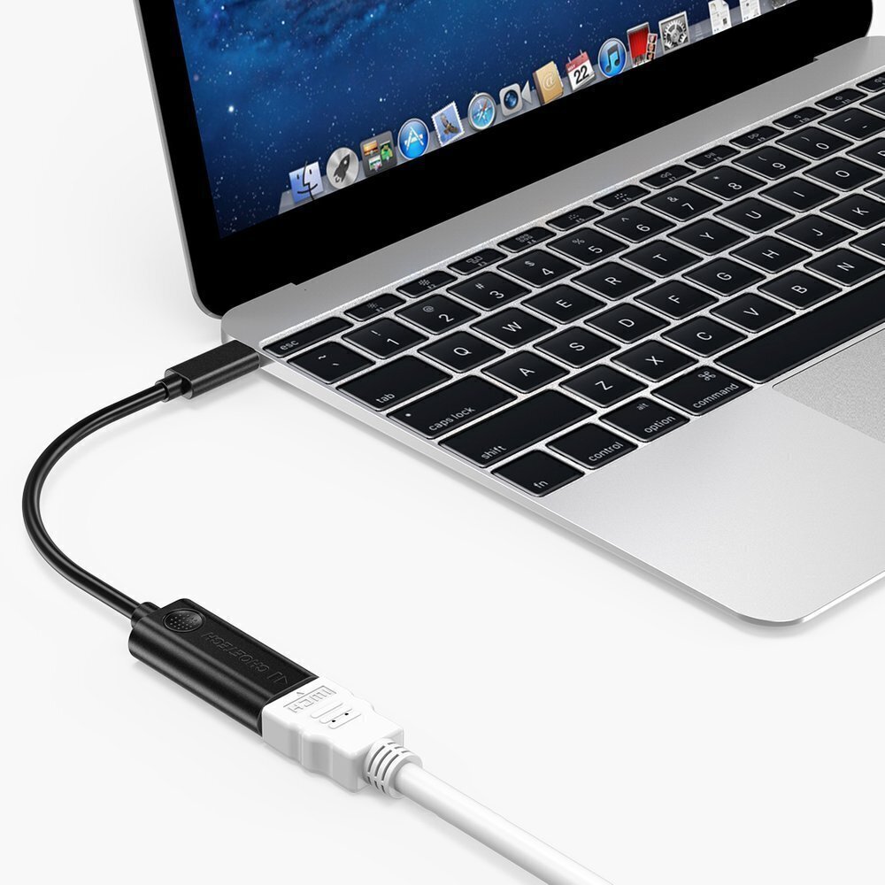 Choetechin yksisuuntainen kaapelisovitin USB Type C Thunderbolt 3 (uros) - HDMI 2.0 4K @ 60Hz (naaras) musta (HUB-H04BK) hinta ja tiedot | Adapterit | hobbyhall.fi