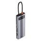 Hub 9in1 Baseus Metal Gleam Series, USB-C to 3x USB 3.0 + HDMI + USB-C PD + Ethernet RJ45 + microSD/SD + VGA hinta ja tiedot | Adapterit | hobbyhall.fi