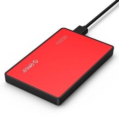 Kiintolevyn ulkoinen kotelo Orico SSD / HDD 2.5 "SATA III (punainen) hinta ja tiedot | Orico Kovalevyt ja muistitikut | hobbyhall.fi