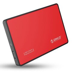 Kiintolevyn ulkoinen kotelo Orico SSD / HDD 2.5 "SATA III (punainen) hinta ja tiedot | Orico Kovalevyt ja muistitikut | hobbyhall.fi