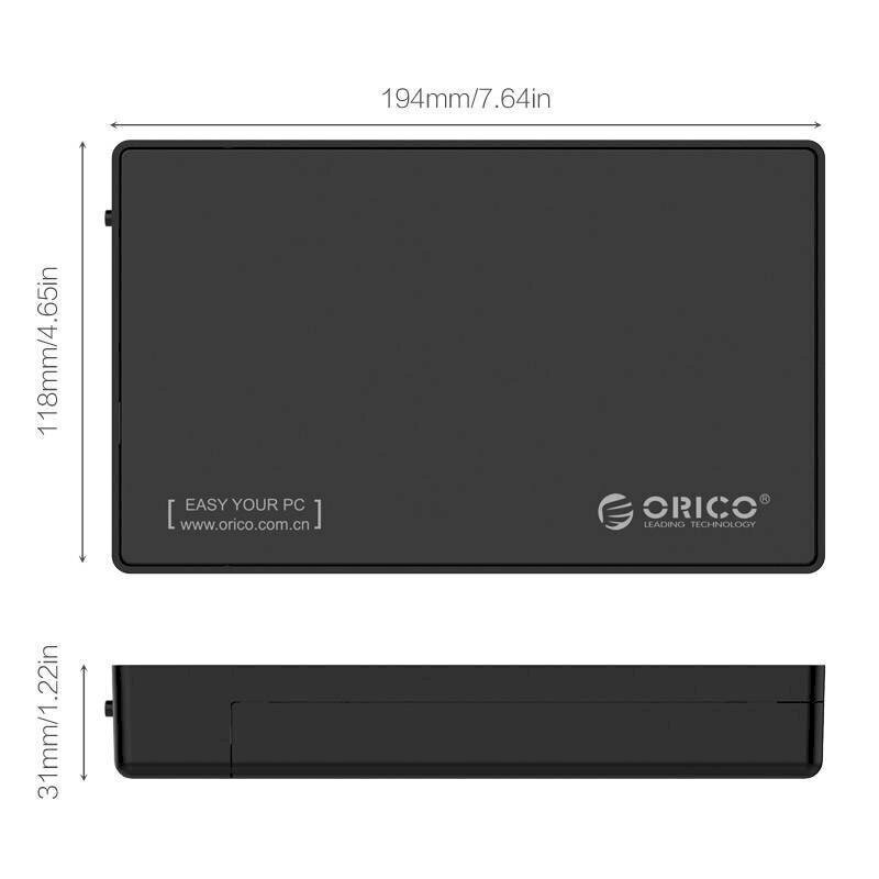 Kiintolevykotelo Orico 2,5 / 3,5 tuuman USB C hinta ja tiedot | Kannettavien tietokoneiden lisätarvikkeet | hobbyhall.fi