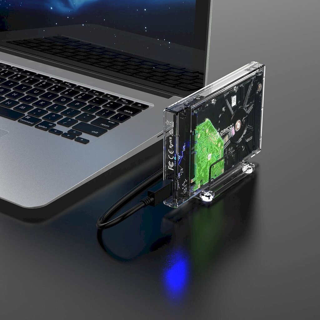 Orico 2,5" ulkoinen HDD-kotelo jalustalla, USB-C 3.1 + kaapeli (USB 3.0 - USB-C) hinta ja tiedot | Adapterit | hobbyhall.fi