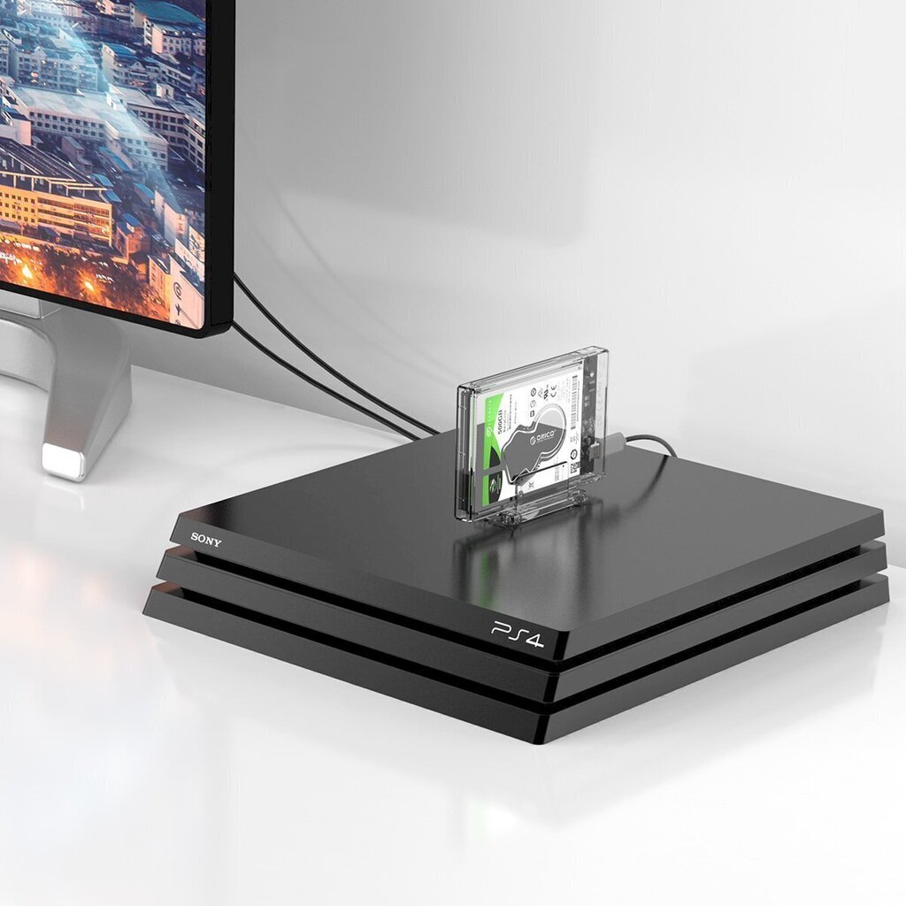 Orico 2,5" ulkoinen HDD-kotelo jalustalla, USB-C 3.1 + kaapeli (USB 3.0 - USB-C) hinta ja tiedot | Adapterit | hobbyhall.fi