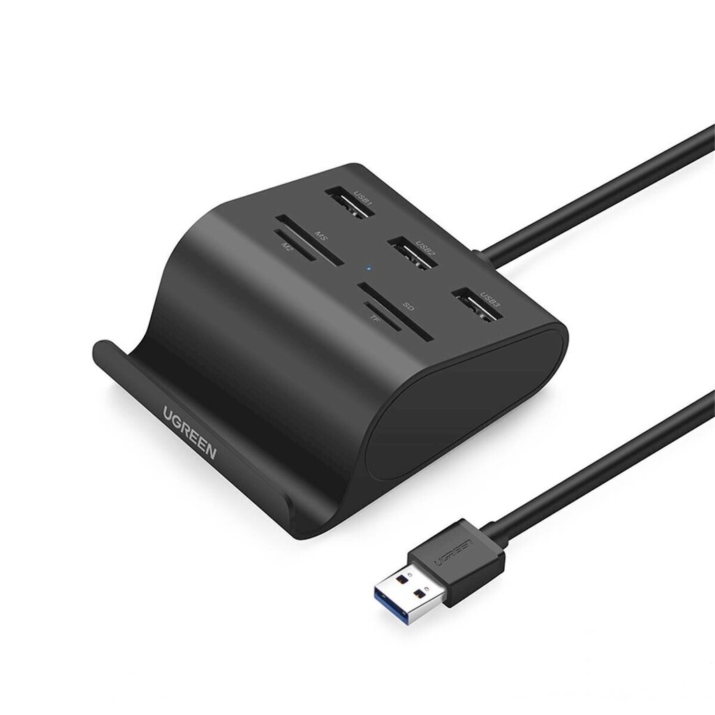 UGREEN US156 5-in-1 -sovitin, USB - 3x USB 3.0 + kortinlukija (musta) hinta ja tiedot | Adapterit | hobbyhall.fi