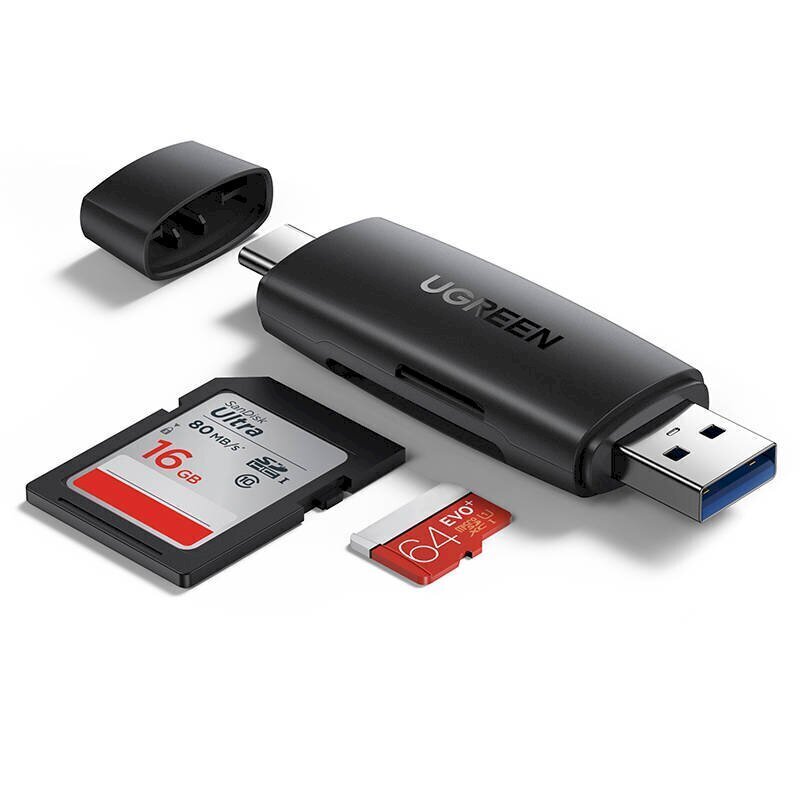 Ugreen CM304 USB + USB-C kortinlukijan adapteri hinta ja tiedot | Adapterit | hobbyhall.fi