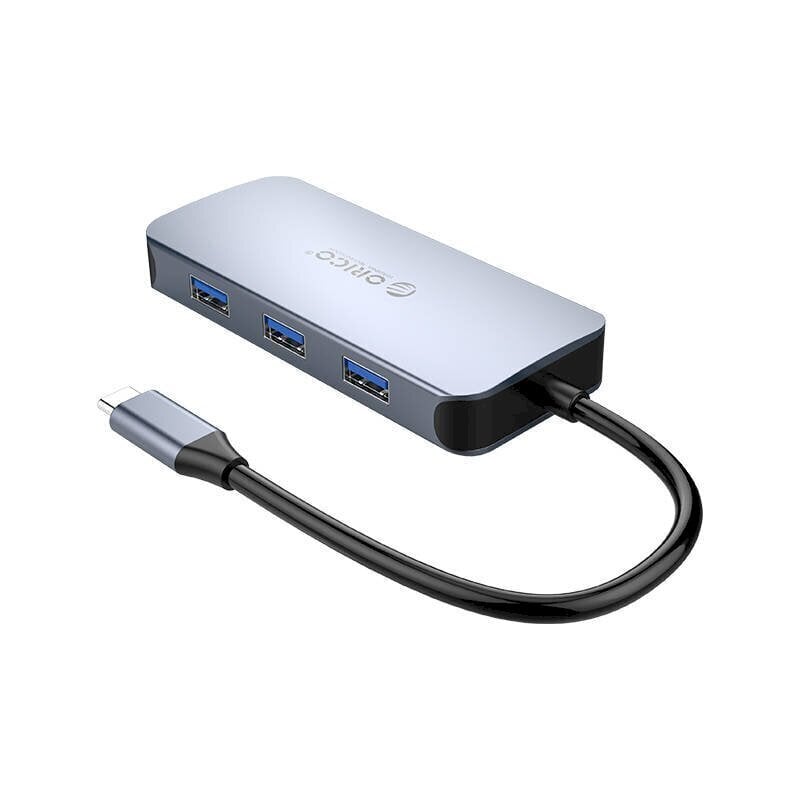 Orico 6-in-1 Adapter Hub, HDMI 4K + 3x USB 3.0 + RJ45 + USB-C PD 100W hinta ja tiedot | Adapterit | hobbyhall.fi