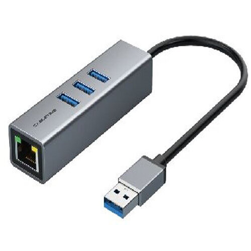 Premium-sovitin USB 3.0 - USB 3.0 (3 porttia) + RJ45, 0,15 m. hinta ja tiedot | Adapterit | hobbyhall.fi