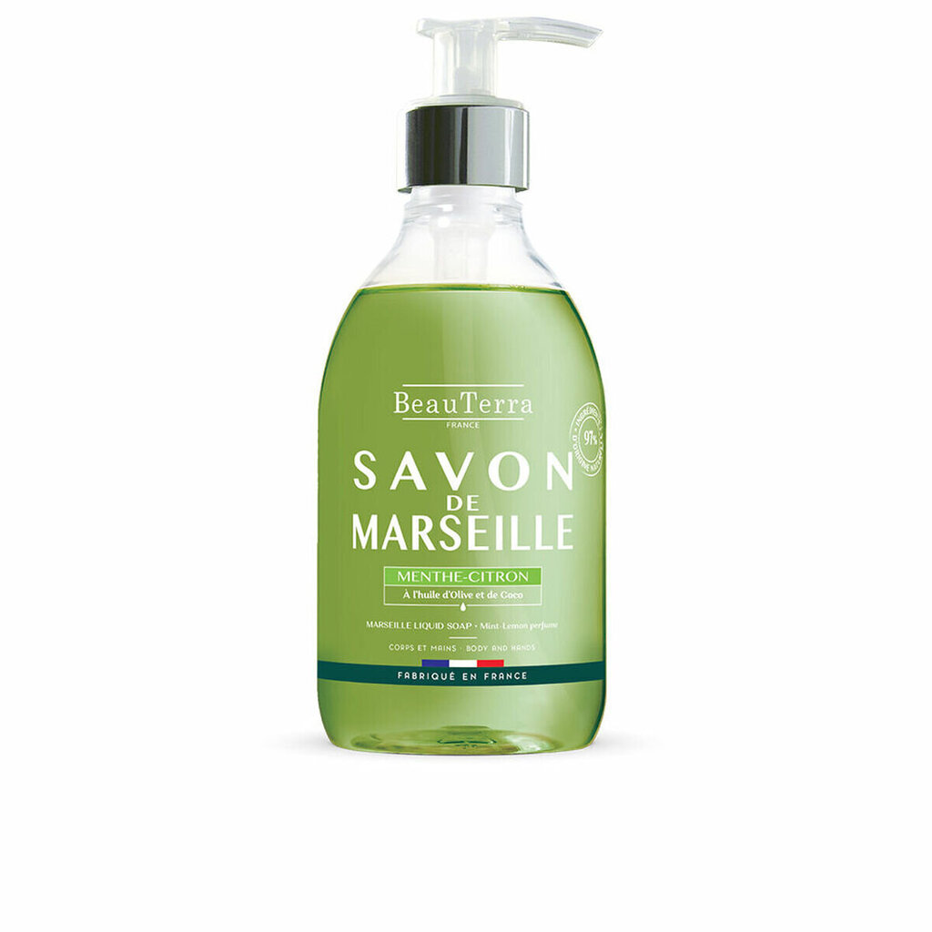 Nestesaippua Beauterra Savon De Marseille Menthe Citron, 300 ml hinta ja tiedot | Saippuat | hobbyhall.fi