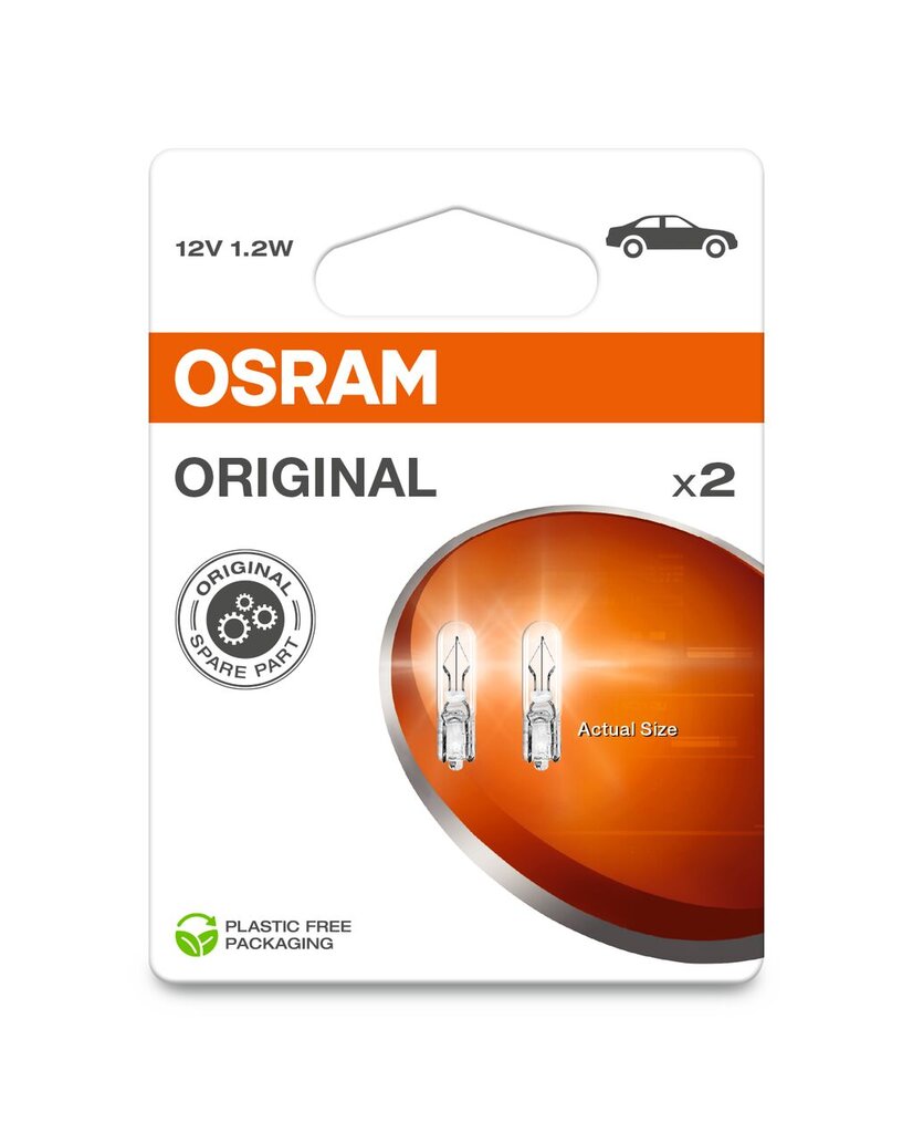 Osram polttimot W2x4.6d 12V 1.2W (2 kpl) hinta ja tiedot | Polttimot | hobbyhall.fi