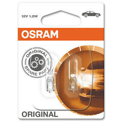 Osram polttimot W2x4.6d 12V 1.2W (2 kpl) hinta ja tiedot | Osram Sähköosat ja tarvikkeet | hobbyhall.fi