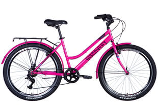 Polkupyörä 26" Discovery PRESTIGE WOMAN Vbr runko-17"" pinkki takatelineellä lokasuojalla hinta ja tiedot | Polkupyörät | hobbyhall.fi