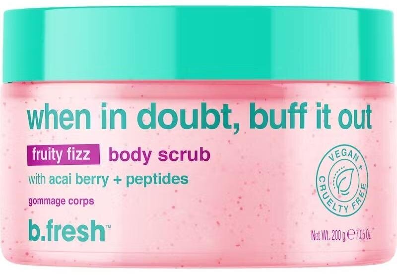 Vartalokuorinta b.fresh When In Doubt, Buff it Out Fruity Fizz Body Scrub, 200 g hinta ja tiedot | Vartalokuorinnat | hobbyhall.fi