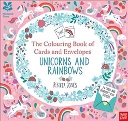 National Trust: The Colouring Book of Cards and Envelopes Unicorns and Rainbows hinta ja tiedot | Vauvakirjat | hobbyhall.fi