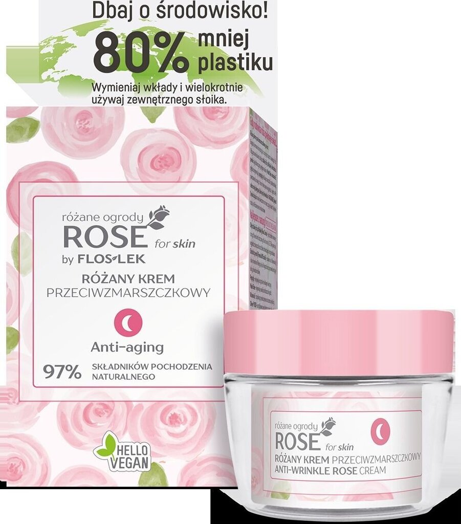 Rose For Skin ryppyjä estävä yövoide, 50 ml hinta ja tiedot | Kasvovoiteet | hobbyhall.fi