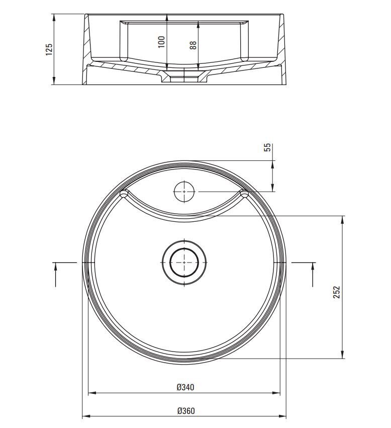 Deante Silia graniittinen pesuallas, 36x12,5 cm hinta ja tiedot | Pesualtaat | hobbyhall.fi