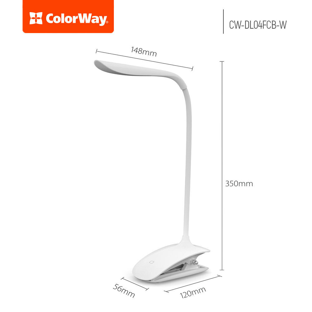 ColorWay LED Table Lamp Flexible & Clip hinta ja tiedot | Pöytävalaisimet | hobbyhall.fi