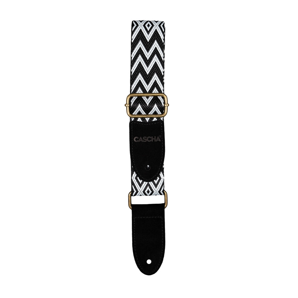 Hihna ukulelelle Cascha Jacquard - Ethnic Black CUS-JW1 hinta ja tiedot | Soittimien lisätarvikkeet | hobbyhall.fi