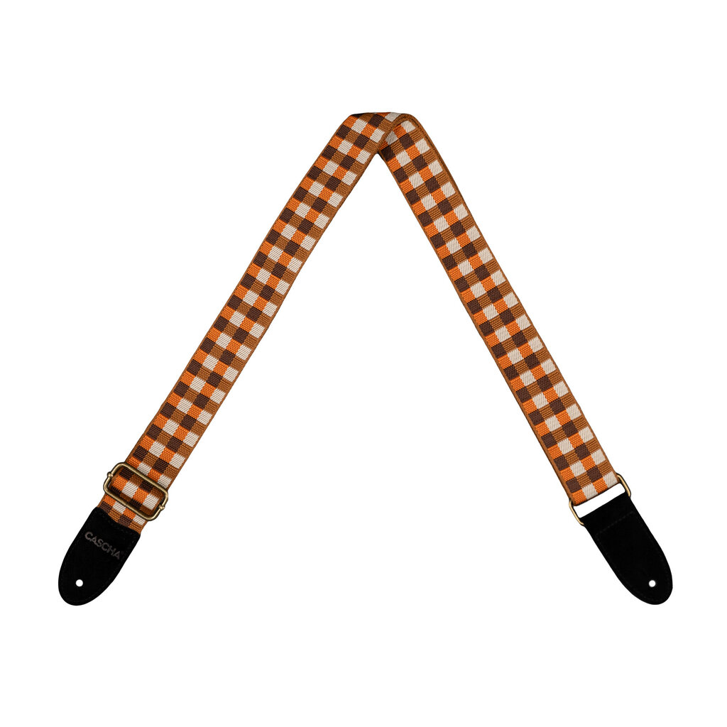 Hihna ukulelelle Cascha Jacquard - Checker Orange CUS-JW4 hinta ja tiedot | Soittimien lisätarvikkeet | hobbyhall.fi