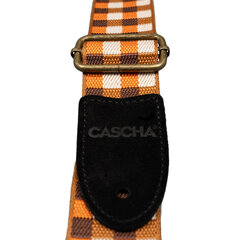 Hihna ukulelelle Cascha Jacquard - Checker Orange CUS-JW4 hinta ja tiedot | Soittimien lisätarvikkeet | hobbyhall.fi