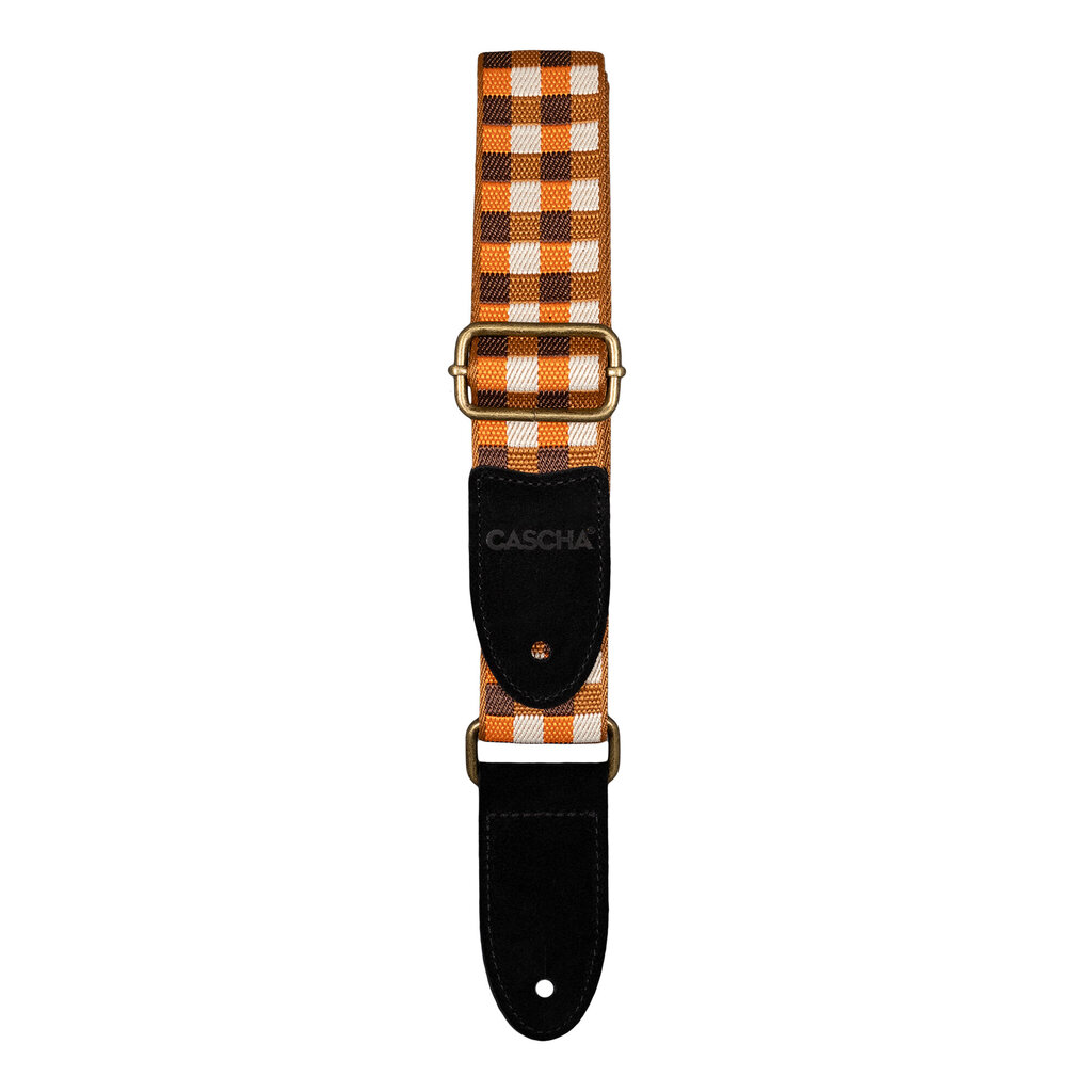 Hihna ukulelelle Cascha Jacquard - Checker Orange CUS-JW4 hinta ja tiedot | Soittimien lisätarvikkeet | hobbyhall.fi