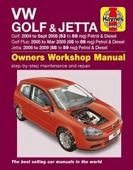 VW Golf (04 - Sept 08), Golf Plus (05 - Mar 09) & Jetta (06 - 09) Haynes Repair Manual hinta ja tiedot | Matkakirjat ja matkaoppaat | hobbyhall.fi