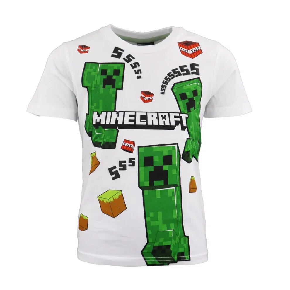 T-paita Minecraft, valkoinen hinta ja tiedot | Poikien paidat | hobbyhall.fi