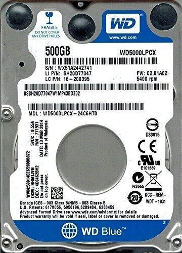 HDD SATA2.5" 500GB 5400RPM/16MB WD5000LPCX WDC hinta ja tiedot | Kovalevyt | hobbyhall.fi