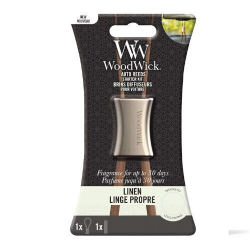 Auton hajuste WoodWick Linen Linge Propre hinta ja tiedot | Ilmanraikastimet autoon | hobbyhall.fi