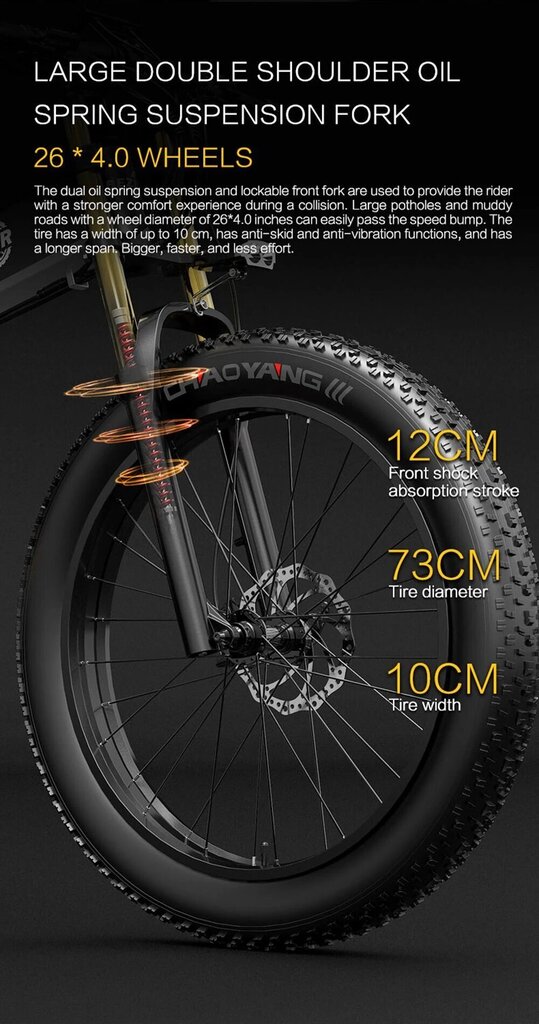 Sähköpyörä Bezior X Plus, 26", Fat Tire, punainen, 1000W, 17,5Ah hinta ja tiedot | Sähköpyörät | hobbyhall.fi