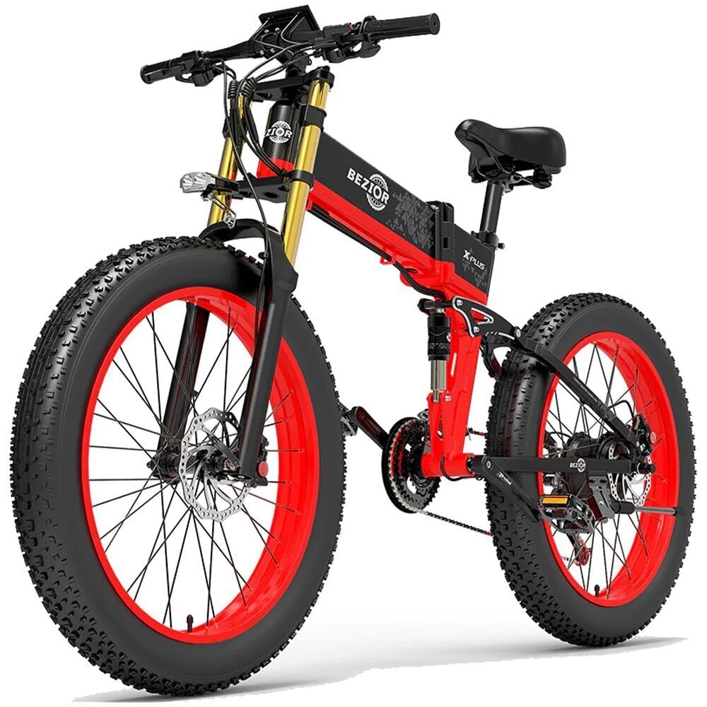 Sähköpyörä Bezior X Plus, 26", Fat Tire, punainen, 1000W, 17,5Ah hinta ja tiedot | Sähköpyörät | hobbyhall.fi