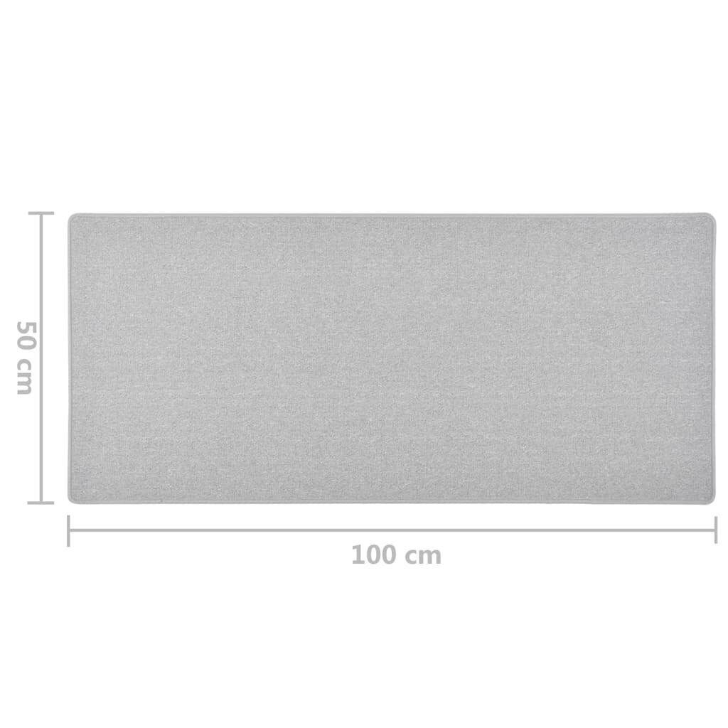 vidaXL Käytävämatto vaaleanharmaa 50x100 cm hinta ja tiedot | Isot matot | hobbyhall.fi