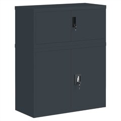 vidaXL Arkistokaappi antrasiitti 90x40x110 cm teräs hinta ja tiedot | Olohuoneen kaapit ja lipastot | hobbyhall.fi