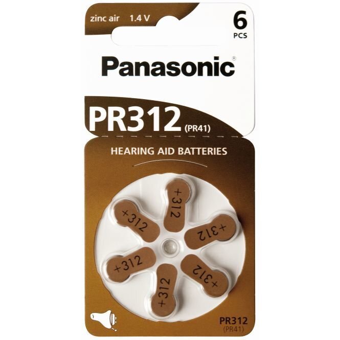 Panasonic-akku sinkki-ilma PR312H-LB, 6 kpl hinta ja tiedot | Paristot | hobbyhall.fi