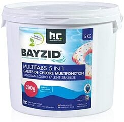 Rayzid Multitabs 5in1 kg, 200 g:n kloori monitoimitabletit hinta ja tiedot | Bayzid Urheilu ja vapaa-aika | hobbyhall.fi