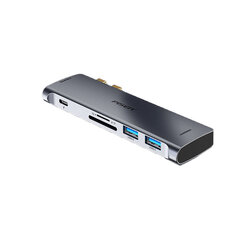 Sovitin PISEN NJ-TC22 6in1 Type-C Sisään Thunderbolt3 2USB3.0 HDMI SD/TF för HUAWEI MacBookPro/Air hinta ja tiedot | Adapterit | hobbyhall.fi